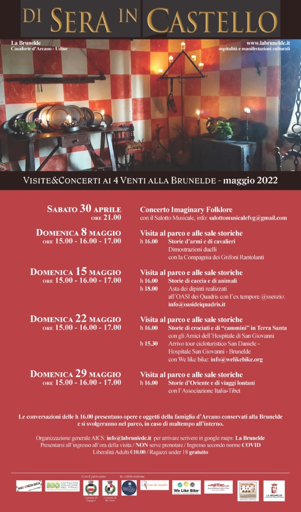 Visite & Concerti ai 4 Venti Aprile-Maggio 2022